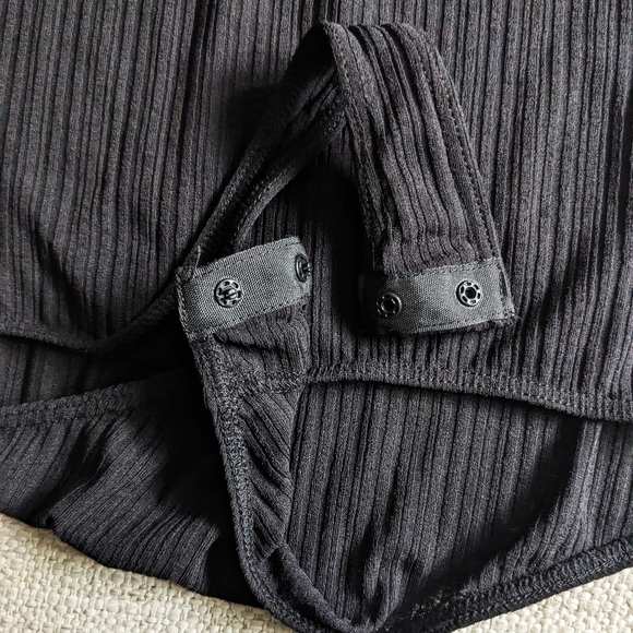 Free People Black Ribbed Sleeveless Turtleneck Bodysuit Women's SMALL L55440 NWT - Picture 8 of 14